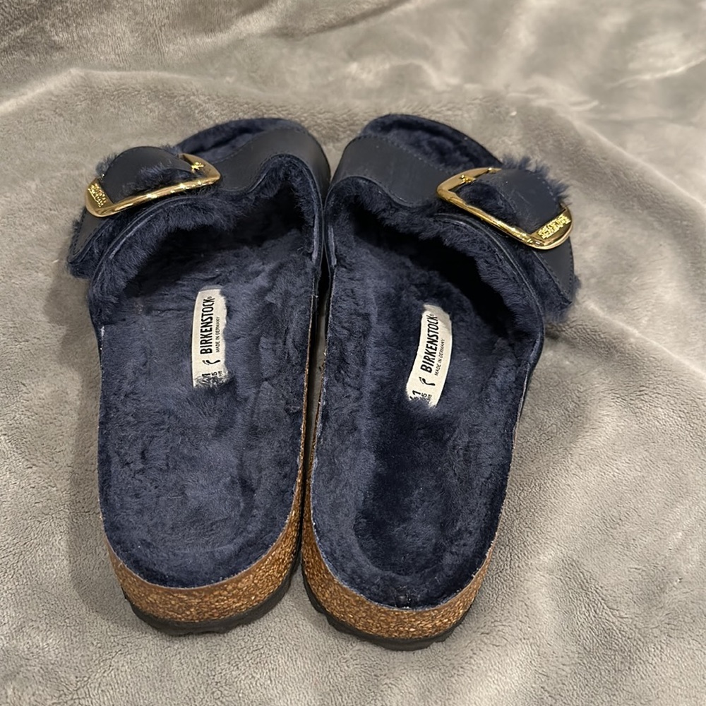 Birkenstock Madrid big buckle Genuine Shearling lined sandals - Picture 2 of 7